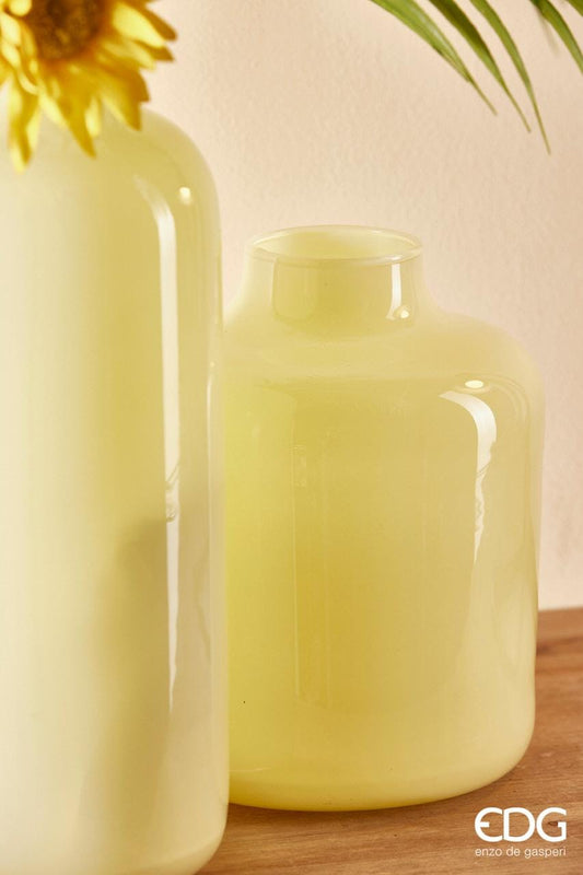 Vaso Nida in vetro giallo pastello - H34