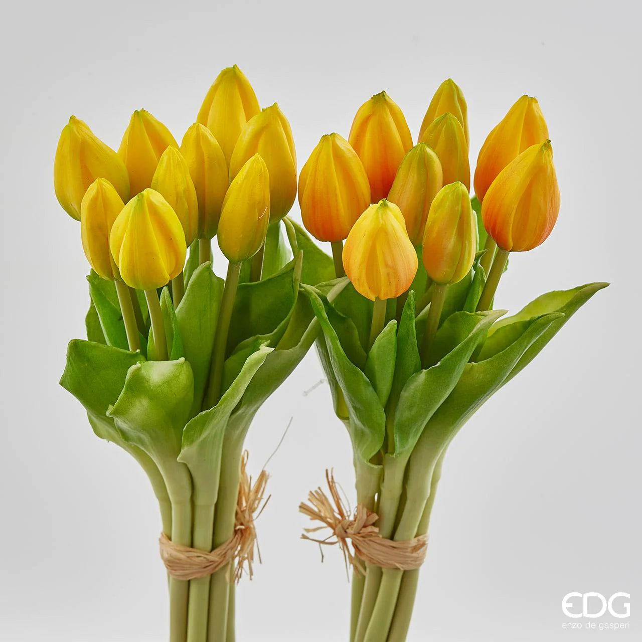 Bouquet tulipani artificiali gialli bocciolo chiuso - EDG Enzo de Gasperi