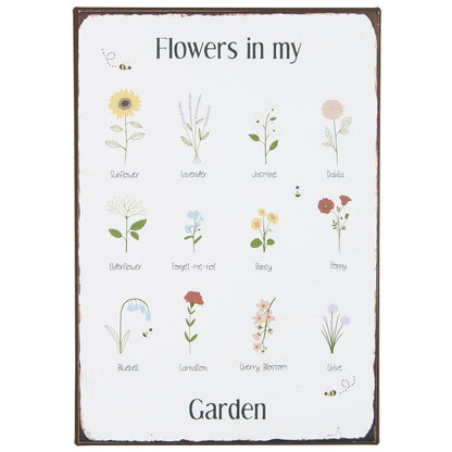Targa in metallo "Flowers in my Garden"