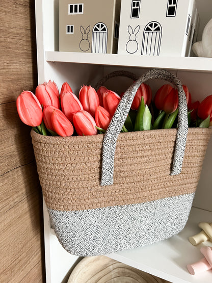Borsa in tessuto con manici