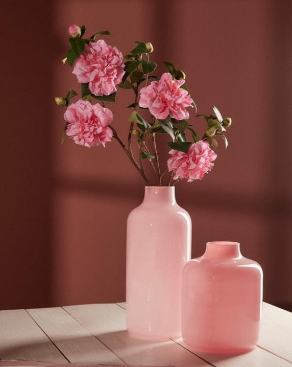 Vaso Nida in vetro rosa pastello - H34