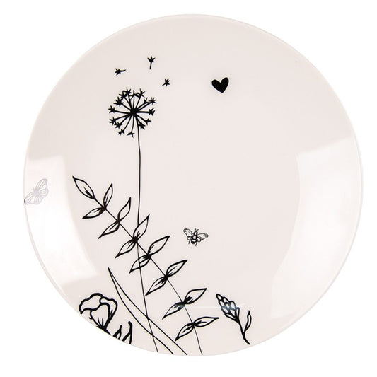 Piattino da colazione in porcellana con fiori - NORK DESIGN