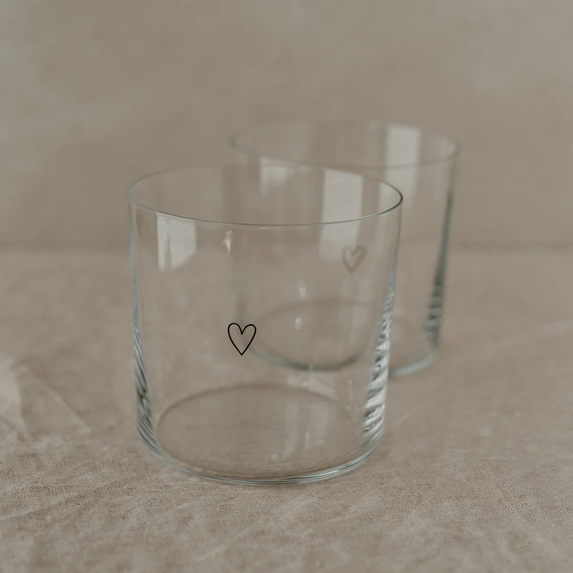 Set di 2 bicchieri in vetro cuore - NORK DESIGN
